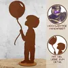 Junge mit Luftballon | Edelrost Gartendeko Figur Produktbild-Vorschau 4