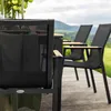 Outdoor dining set on a wooden deck with a scenic mountain view. Produktbild-Vorschau