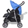 The Living Store Zwillingskinderwagen Stahl Blau und Produktbild-Vorschau 6