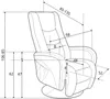 A line drawing of a recliner chair with dimensions indicated by lines and numbers. Produktbild-Vorschau