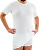 Herren extralanges kurzarm Shirt Rundhals weiß Produktbild-Vorschau