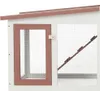 vidaXL Velká králíkárna hnědobílá 201x45x85 cm dřevo Náhled obrázku produktu 4