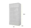 A white wardrobe with two doors and two drawers, shown from a three-quarter angle. Produktbild-Vorschau