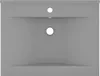 vidaXL Lavabo con foro per rubinetto grigio chiaro opaco Anteprima dell’immagine prodotto 8