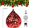 formano LED Deko Farbglas Tropfen Sterne Rot 16 cm Produktbild-Vorschau 2