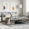 vidaXL Metallbett ohne Matratze mit Fußteil Schwarz 180x200 Produktbild-Vorschau 2