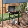 Gril na dřevěné uhlí Outsunny s víkem a odkládací plochou – Náhled obrázku produktu 2
