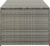 A close-up, front-facing view of a gray poly rattan storage box. Produktbild-Vorschau