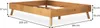 A wooden bed frame with dimensions indicated. Produktbild-Vorschau