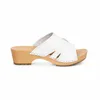 Weiße Damen Holzclogs aus Echtleder – Bequeme Clogs mit Produktbild-Vorschau 3