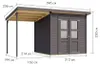 Gerätehaus Merseburg 4 14 mm terragrau inkl. 140 cm Anbau Produktbild-Vorschau 3