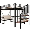 Etagenbett 140x200 cm mit Polstersofa & Stauraum – Hochbett Produktbild-Vorschau 6