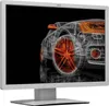 A wireframe rendering of a car on a monitor screen. Produktbild-Vorschau