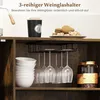 Een houten servieskast met glazen deuren en een verstelbaar Productafbeelding-voorbeeld 5