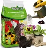 A collage showing a bag of soil, flowers, and a watering can. Produktbild-Vorschau