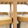 Close-up view of a bamboo laundry basket with fabric inserts. Podgląd zdjęcia produktu