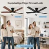 Deckenventilator mit Beleuchtung Schwarz Ø106cm H22cm 40W Produktbild-Vorschau 5