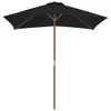 vidaXL Parasol avec mât en bois noir 150x200 cm Voir les images du produit 12