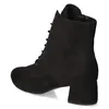 A side view of a black lace-up boot with a block heel. Produktbild-Vorschau