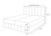A line drawing of a boxspring bed with dimensions indicated. Náhled obrázku produktu
