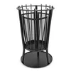 A black metal fire pit with a mesh interior and a circular base, shown against a white background. Anteprima dell’immagine prodotto