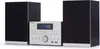 A micro stereo system with two speakers and a central unit is shown against a white background. Voir les images du produit