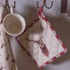 Clayre & Eef Topflappen 20x20 cm Beige Rot Baumwolle Hirsch Produktbild-Vorschau 8