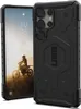 A black protective phone case is shown next to a smartphone displaying a motocross rider. Podgląd zdjęcia produktu