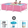 Rechteckiges Schwimmbeckenrahmen - 220 x 150 x 60 cm - Rosa Produktbild-Vorschau 1