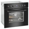 A built-in oven is shown from a diagonal angle, with the oven door open. Produktbild-Vorschau