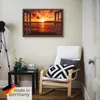 ARTland Leinwandbild Fensterblick Sonnenuntergang am Strand Produktbild-Vorschau 5