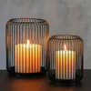 Windlicht 2er Set | Kerzenständer Metall Schwarz | Produktbild-Vorschau 1