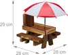 Relaxdays Stůl s motivem veverek, dřevěný, lavička s Náhled obrázku produktu 4