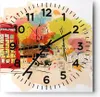 Wanduhr - Quadrat - Glasuhr - London Bus - 40x40cm - Produktbild-Vorschau 1