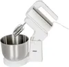 Der Unold Handmixer Hannah mit Rührschüssel ist ein weiß-silberner elektrischer Handmixer mit einer  Produktbild-Vorschau