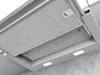 Close-up view of the underside of a kitchen range hood, showing the filters and lights. Náhled obrázku produktu