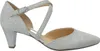A single silver high-heeled shoe is shown from the side against a white background. Voir les images du produit