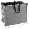 WENKO Wäsche Korb Sammler Box Sack Sortierer TRIO Grau 130 Produktbild-Vorschau 1