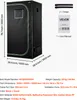 A grow tent with dimensions and accessories shown. Produktbild-Vorschau