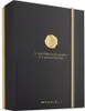 A black gift box with gold trim and embossed text and a seal. Produktbild-Vorschau