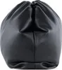 A black leather pouch bag is shown from the front on a white background. Produktbild-Vorschau
