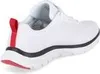 A side view of a white sneaker with red and black accents. Produktbild-Vorschau