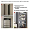 Collage showing the installation steps and the final assembled kitchen cabinet. Anteprima dell’immagine prodotto