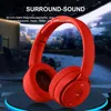 Red headphones are displayed in front of a blurred background of a cinema or theater. Produktbild-Vorschau