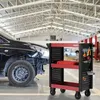 AREBOS servisní vozík 3 přihrádky červený/černý | 18dílná Náhled obrázku produktu 2