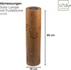 A solar garden lamp with a dandelion design, shown with dimensions. Produktbild-Vorschau