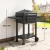 Outsunny Holzkohlegrill BBQ Smoker mit Deckel Produktbild-Vorschau 3
