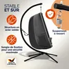CASARIA® Fauteuil suspendu gris avec coussin structure Voir les images du produit 4
