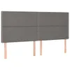 Kopfteil Grau 200x5x118/128 cm Kunstleder Produktbild-Vorschau 1