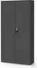 A dark gray metal filing cabinet with a lock on the front. Anteprima dell’immagine prodotto